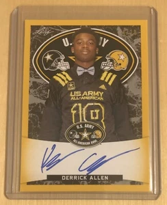 Derrik Allen 2018 Leaf Army Yellow Tour Auto 4/10 Notre Dame Fighting Irish - Picture 1 of 2