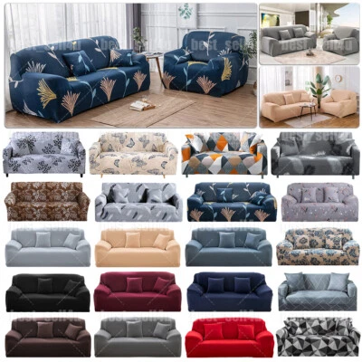 Sofa Cover 1 2 3 4Seater Elastic Settee Stretch Slipcover Couch Floral Protector - Image 1 of 4