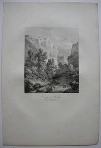 Landschaft bei Amalfi Napoli Italia Orig. Lithografie 1828 Remond Campania - Picture 1 of 5