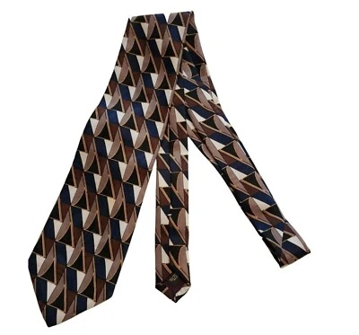 Corbata de poliéster #6373 Oleg Cassini verde azul blanco nueva con etiquetas Foto 1 de 4