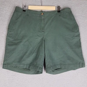 NEW J. Jill Chino Shorts Women's 18 Petite Olive Green Elastic Waist Casual 9" - Picture 1 of 11