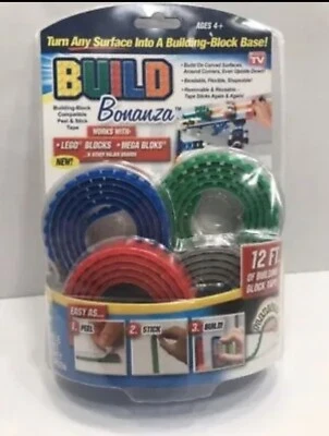 MEGA BLOX BUILD Bonanza Building Block Tape 4pk 12 ft. - NEW SEALED - Image 1 of 2