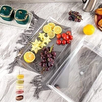 Clear Plastic Serving Trays - 12 Pack 15’’×10’’ Rectangle Serving Platters ... - Image 1 of 4