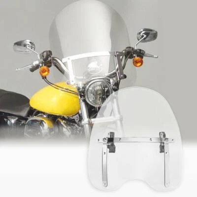Clear 7/8" Front Windscreen Windshield Fit For Harley Softail Sportster XL Dyna - Изображение 1 из 4