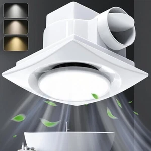 Badezimmer Abluftventilator mit Licht, P125 Upgrade Ventilator mit 30W 3 Farben LED Beleuchtung - Bild 1 von 12
