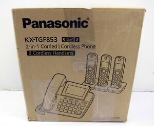 Panasonic KX-TGF853 DECT 6.0 Technology 1 Base + 3 Cordless Handsets Phone Set