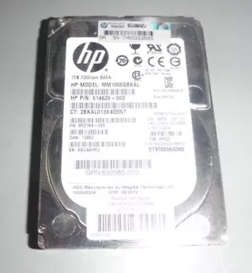 Lote de disco duro SATA 2,5" de 20 hp 1 TB 7,2K-614829-003-MM1000GBKAL-ST91000640NS - Imagen 1 de 1