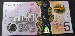 Australie billet de 5 Dollars 2018 Pick-62 Polymère Neuf - UNC - Imagen 1 de 2