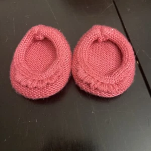 American Girl BITTY BABY Doll STARTER SET - SCARPE in maglia rosa solo pantofole - Foto 1 di 3