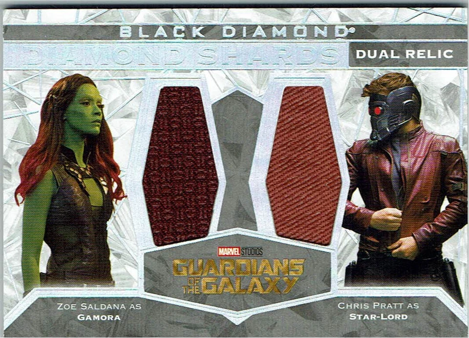 Marvel Black Diamond 2021 UD Shards Relic DS2-GOTG Zoe Saldana & Chris Pratt - Image 1 of 1