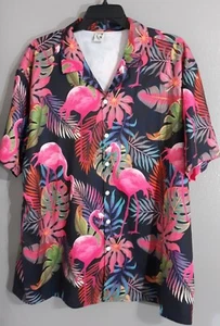 New-Men’s Harddaddy Short Sleeve/button Up Pink Flamingo Hawaiian Shirt.sz 3Xl - Picture 1 of 9