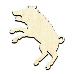 Wild Boar Laser Cut Out Unfinished Wood Shape Craft Supply - Picture 1 of 1