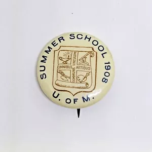 "Pin de botón vintage 1908 de la Universidad de Minnesota ~ 7/8" - Imagen 1 de 4