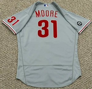 MOORE size 46 #31 2021 PHILADELPHIA PHILLIES ROAD GRAY GAME JERSEY ISSUED MLB - Imagen 1 de 12