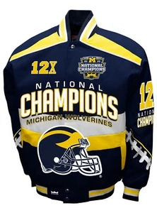 Michigan Wolverines Franchise Club 12 Time National Champions Twill Jacket - Picture 1 of 2
