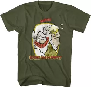Hagar die schreckliche Wikinger Party Tier trinken und glücklich sein Comic Herren T-Shirt - Bild 1 von 5