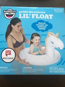 Big Mouth Goldie The Unicorn Pool Float Ring White Gold 1-3 Yrs Child Free Ship - Picture 1 of 4