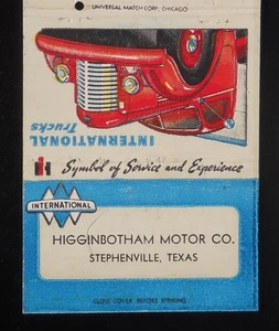 Camión antiguo de 1940 IH Higginbotham Motor Co. International Trucks Stephenville TX - Imagen 1 de 2