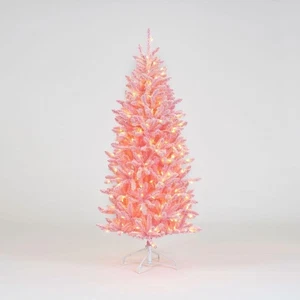 SnowTime, Artificial Warm White Pre-Lit Light Pink Christmas Tree, 5ft, CT08847 - Picture 1 of 3