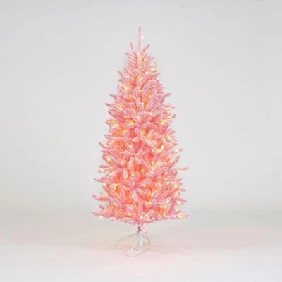 SnowTime, Artificial Warm White Pre-Lit Light Pink Christmas Tree, 5ft, CT08847 - Image 1 of 3