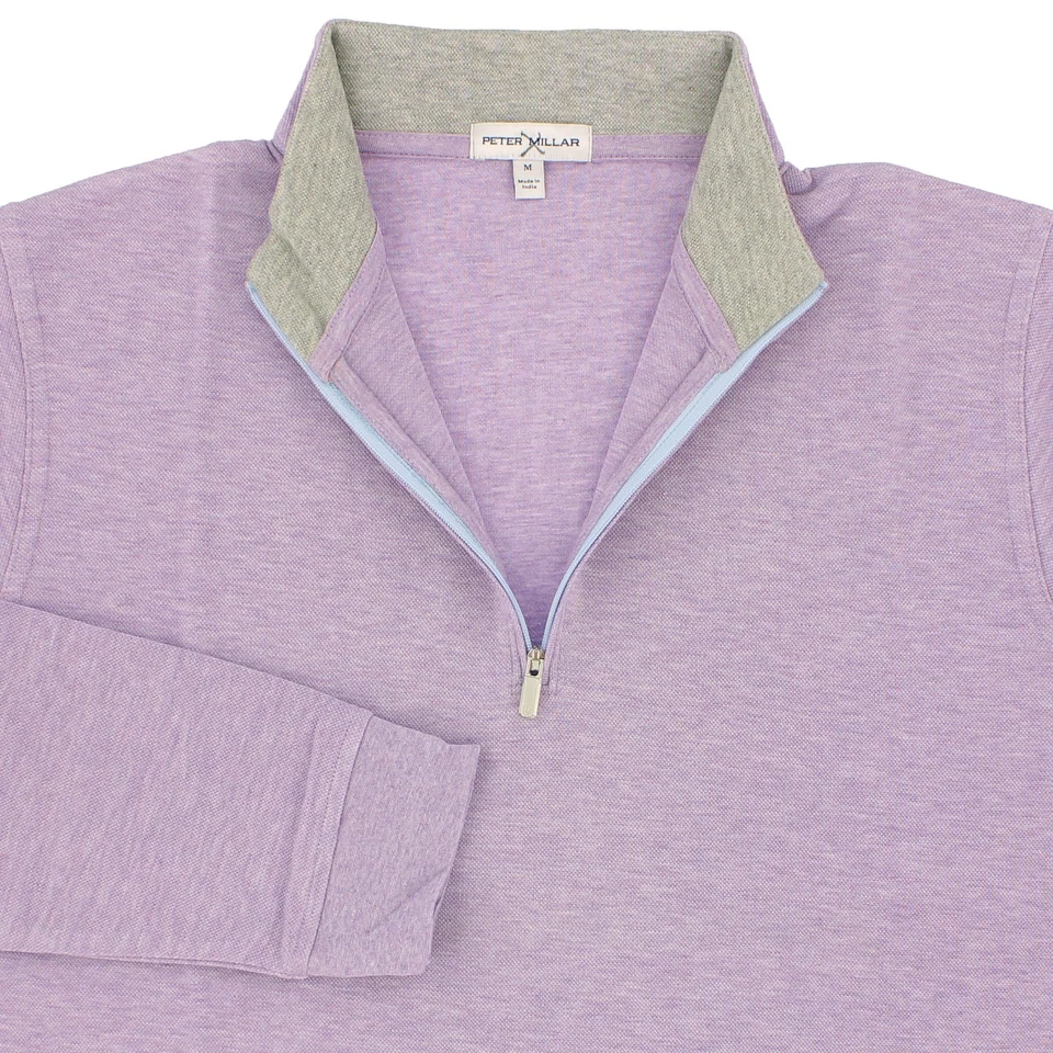 Peter Millar Men's 1/4 Zip Crown Comfort Pullover Piqué Stitch, MF24K49 - Image 1 of 4