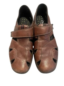 Clarks Collection Wave Mens Size 11M Fish Brown Leather Sandals - Picture 1 of 5