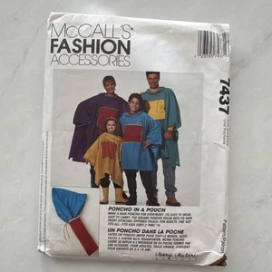 McCall’s Fashion Accessories 7437 Sewing Pattern | Poncho In A Pouch | UNCUT - Picture 1 of 7