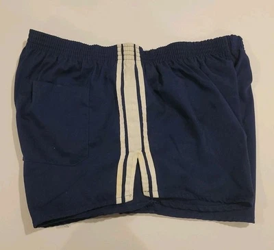 70s 80s Shorts Swim Trunks Mens XL Running Athletic Gym Lined Vintage Stripe - Image 1 of 4