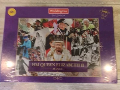 HM Queen Elizabeth 2 II Jigsaw Puzzle Waddington of London 1000 pieces Ages 10+ - Image 1 of 2