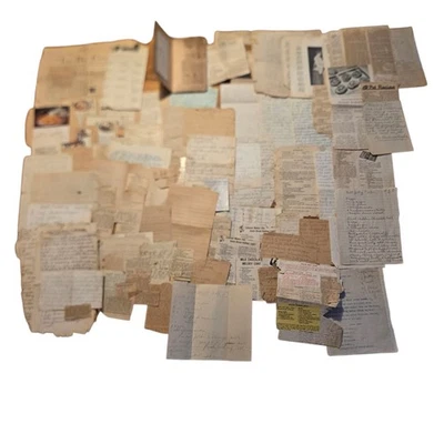 Vtg Antique Old Recipes Hand Written And Clippings Early 1900s Some Pinned READ - Image 1 of 4