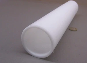 Delrin POM Acetal White Tube 2.25" Oversize OD x 2.00" Undersize ID x 12" Length - Picture 1 of 11