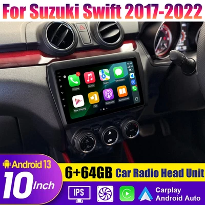 10'' Wireless Carplay AndroidAuto Head unit Car Radio For Suzuki Swift 2017-2022 - Image 1 of 4