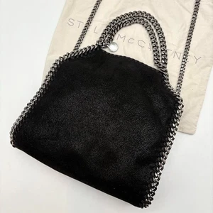 STELLA McCARTNEY Falabella 2-Way Chain Hand Bag Shoulder Bag Leather Black Used - Picture 1 of 10