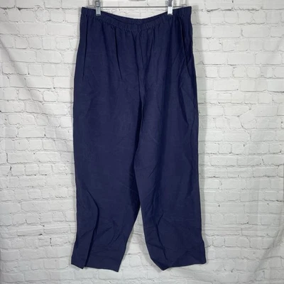 Pantalones Due’ per Due’ Azul Cintura Elástica Seda y Lino Talla 14W Foto 1 de 4