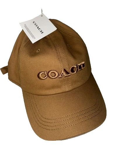 NUEVO CON ETIQUETAS $75 COACH Bordado Logo Gorra de Béisbol Sillín Ligero O/S ENVÍO GRATUITO Foto 1 de 1