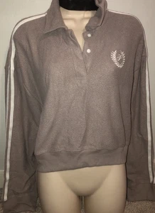 NWT Fuzzy Lightweight Oversized Crop Sweatshirt Victorias Secret PINK Sz Large - Picture 1 of 7