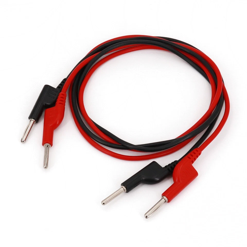 1Pair 4mm Stackable Male Banana Plug PVC Cable Connector Multimeter Test Leads - Image 1 of 1