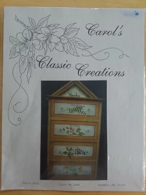 CAROL WITT 2000 HERB GARDEN CABINET PAINTING PATTERN  - Image 1 of 4