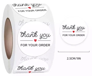 40 ' Thank You For Your Order ' Stickers Small Business Envelope 1 Inch Round - Picture 1 of 2