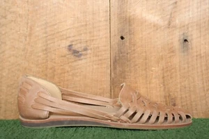 NISOLO Tan Braided Leather Slip On Huarache Sandals Sz. 9.5 - Picture 1 of 10