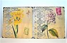 Plaques Wall Art Vintage Style Set Of Two Metal Postal and flower Wall Pictures