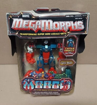 Figura transformadora Marvel Megamorphs Capitán América nueva ToyBiz 2006 Foto 1 de 4