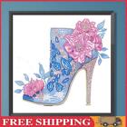 5D DIY Partial Special Shaped Drill Diamond Painting Pink Blue High Heels30x30cm
