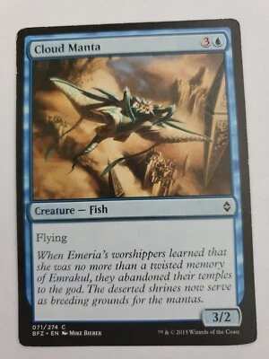 MTG Magic The Gathering Card Cloud Manta Creature Fish Blue Battle for Zendikar  - Image 1 of 2