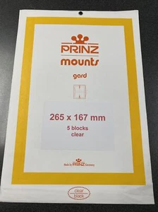 Prinz Scott Stamp Mount - CLEAR - Pack of 5 (167x265mm) Blocks - Picture 1 of 1