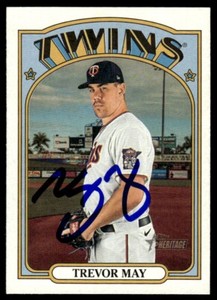 2021 Topps Heritage Baseball Trevor May Auto Minnesota Twins #350 Signed