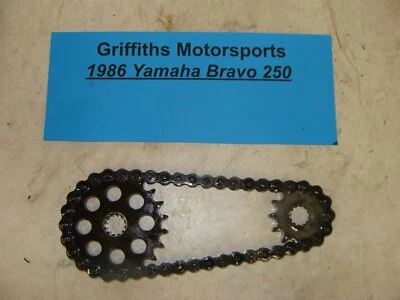 Yamaha Bravo BR250 1986 80V cadena de transmisión por vía engranajes piñones superior inferior 12 22t Foto 1 de 4
