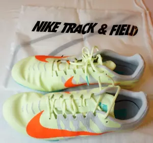 NIKE ZOOM RIVAL TRACK & FIELD BARELY VOLT HYPER-ORANGE MEN'S SIZE 14 WITH SPIKES - Picture 1 of 7