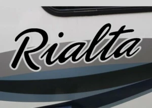 WINNEBAGO RIALTA DECAL STICKER RV CAMPER 5 WHEEL TRAILER Decal White Black Trim - Picture 1 of 2
