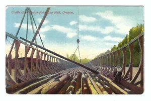 Cradel of an Ocean Going Log Raft Oregon Vintage Postcard - Picture 1 of 2